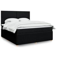 Boxspring met matras stof zwart 180x200 cm - thumbnail