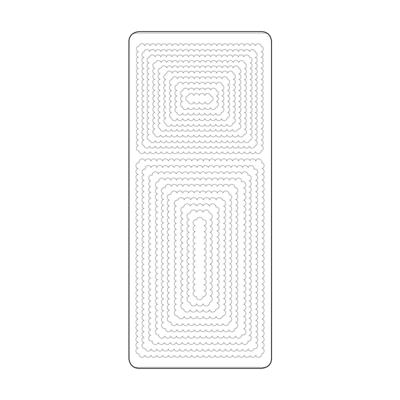 Vaessen Creative • sticker 10x23cm 10pcs zilver kaders rechthoeken