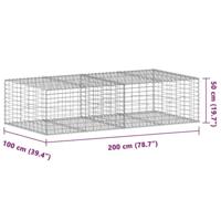 VidaXL Schanskorf 200x100x50 cm gegalvaniseerd ijzer zilverkleurig - thumbnail