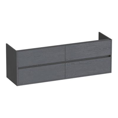 Brauer Adore - Onderkast - 160 cm - met 4 Softclose Lades Greeploos en 2 Sifon Uitsparingen - Timber Grey