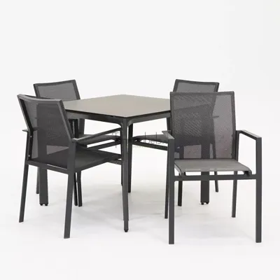 Tuinstoel Delia grijs met Carcassonne 90 x 90 cm