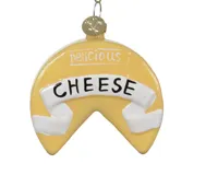 Decoris kerstornament glas kaaswiel 7cm - thumbnail