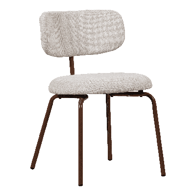 WOOOD Eetkamerstoel 'Travis' Geweven stof, kleur Off White