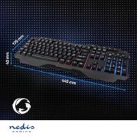Nedis Bedraad Gaming Toetsenbord | USB Type-A | Membrane Toetsen | LED | QWERTY | Scandinavisch | USB Gevoed | Lengte stroomkabel: 1.30 m | Multimedia - thumbnail