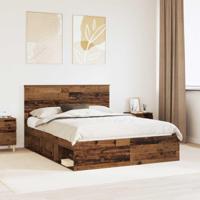 Bedframe met hoofdeinde Oudhout 150 x 200 cm Massief grenenhout - thumbnail
