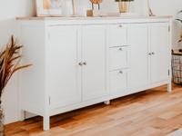 Dressoir BERGAMOTE 4 deuren 3 lades wit/artisan eik - thumbnail