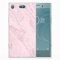 Sony Xperia XZ1 Compact TPU Siliconen Hoesje Marble Pink - Origineel Cadeau Vriendin - thumbnail