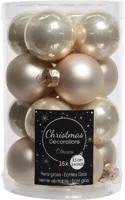 Decoris kerstballen set glas 16st Parel 3,5cm - thumbnail