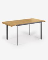 Kave Home Uitschuifbare Eettafel Nadyria 120-160 x 80cm - eiken / zwart - thumbnail