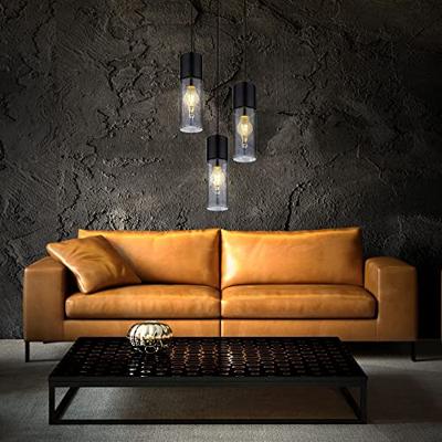 Globo Strakke hanglampAnnika 3-lichts zwart rond - 21000-3HB