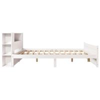 Bed met boekenkast zonder matras grenenhout wit 180x200 cm - thumbnail