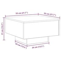 Salontafel Zwart eiken 55 x 55 x 31 cm Bewerkt hout - thumbnail