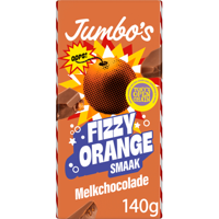 Jumbo&apos;s Melkchocolade Fizzy Orange 140 g - thumbnail