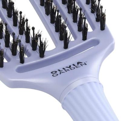 Olivia Garden Fingerbrush Iconic Boar & Nylon Polar Blue 1Stuks Olivia Garden Fingerbrush Iconic Boar & Nylon Polar Blue 1Stuks