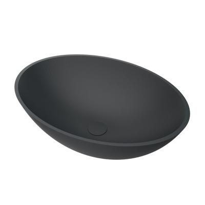 Arcqua Prince Waskom Opbouw - 49x34cm - ovaal - cast marble - mat antraciet WAS468474 Arcqua Prince Waskom Opbouw - 49x34cm - ovaal - cast marble - mat antraciet WAS468474