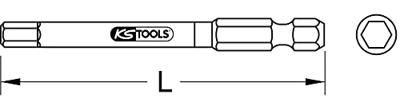 KS Tools 918.3451 Inbus-bit Speciaal staal Vernikkeld E 6.3 5 stuk(s)