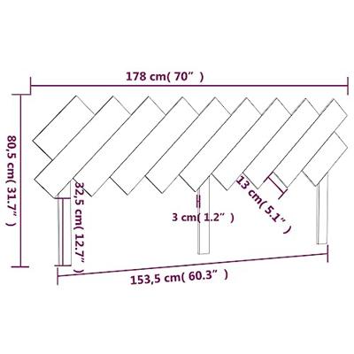 Hoofdbord 178x3x80,5 cm massief grenenhout honingbruin