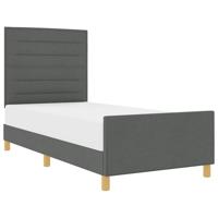 Bedframe met hoofdeinde Donkergrijs 80 x 200 cm Stof - thumbnail