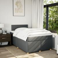 Boxspring met matras stof donkergrijs 120x200 cm - thumbnail