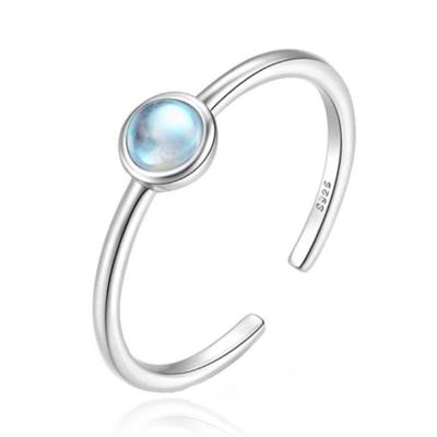 Elegante Elenza Zilveren Ring met Blauwe Maansteen - Stralende Schoonheid voor Dames