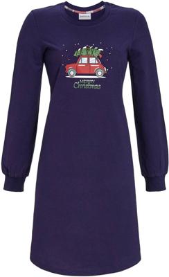 Blauw dames nachthemd Merry Chirstmas