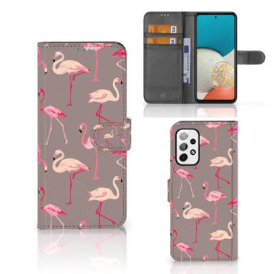 Samsung Galaxy A73 5G | Telefoonhoesje | Met pasjeshouder | Flamingo Samsung Galaxy A73 5G | Telefoonhoesje | Met pasjeshouder | Flamingo