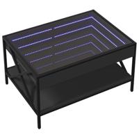 Salontafel met Infinity LED 70x50x38 cm zwart - thumbnail