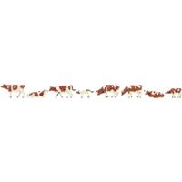 Faller 151903 H0 Koeien, bruin gevlekt figuren Geverfd, Staand, Liggend - thumbnail