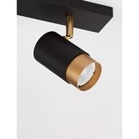 Lyora PlafondspotPogno 2-lichts zwart met goud - 9111434 - thumbnail