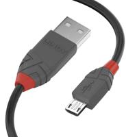 LINDY 36733 2 m USB 2.0 type A naar Micro-B kabel, antraciet lijn - thumbnail