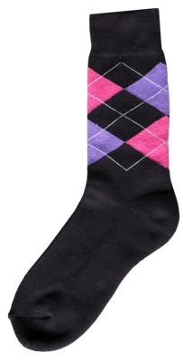 Ruitersok d.grijs/roze/paars 43-46