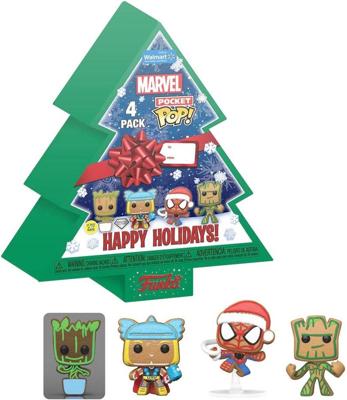 Marvel Pocket Pop Holiday Tree 4-Pack - Baby Groot, Thor, Spider-Man, Groot (Glow in the Dark) Marvel Pocket Pop Holiday Tree 4-Pack - Baby Groot, Thor, Spider-Man, Groot (Glow in the Dark)
