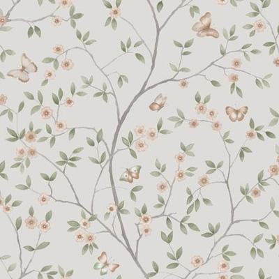 Dutch Wallcoverings Blomstermala - Hilma Grey/Green - Grijs/Groen