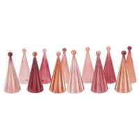 Beeld kerstboom serie Twinkle LED op batterij glas roze 22 cm 12 assorti | 12 stuks - thumbnail
