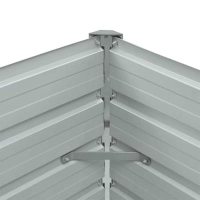 Plantenbak verhoogd 100x40x45 cm gegalvaniseerd staal grijs