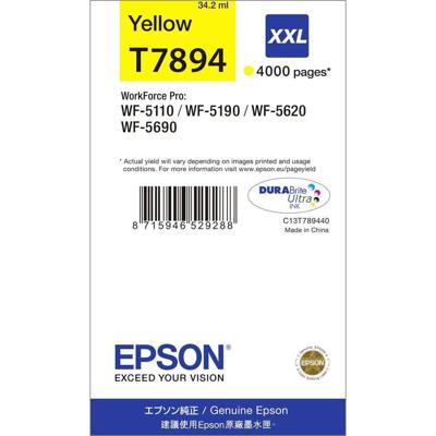 Epson DURABrite Ultra Ink XXL Inktpatroon geel T 7894 Epson DURABrite Ultra Ink XXL Inktpatroon geel T 7894