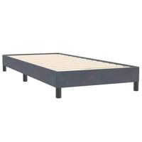 Boxspring met matras fluweel donkergrijs 80x220 cm - thumbnail