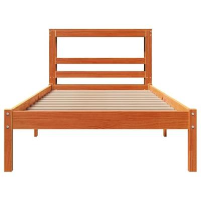 Bedframe met hoofdbord massief grenenhout wasbruin 100x200 cm Bedframe met hoofdbord massief grenenhout wasbruin 100x200 cm