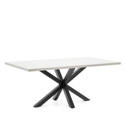 Kave Home Eettafel 'Argo' Melamine, 200 x 100cm, kleur Wit