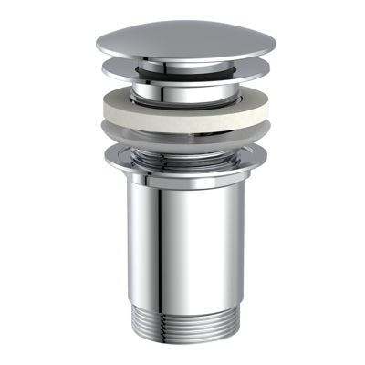 Kirchhoff Push-open aftapkraan, chroom, 1 1/4" - 988073013