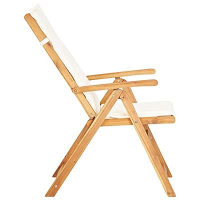 Tuinstoelen verstelbaar 2 st massief acaciahout bruin - thumbnail