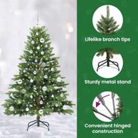Kunstkerstboom met 150 LED met standaard Groen 150 cm PE en PVC - thumbnail