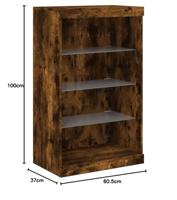 Dressoir met LED-verlichting 60,5x37x100 cm gerookt eikenkleur - thumbnail