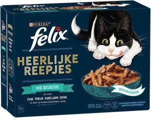 Heerlijke reepjes vis selectie 12x80g kattenvoer Felix - Felix
