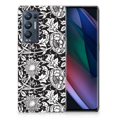 OPPO Find X3 Neo | TPU Case | Black Flowers OPPO Find X3 Neo | TPU Case | Black Flowers