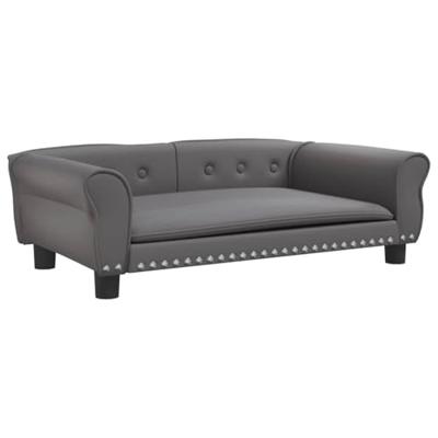 vidaXL Hondenmand 95x55x30 cm kunstleer grijs