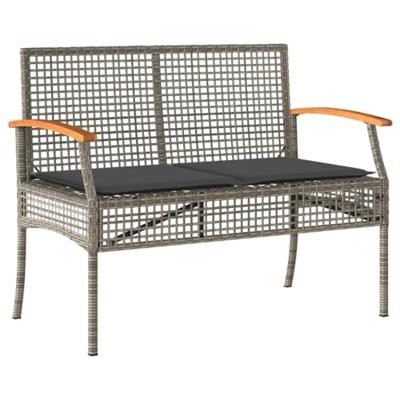 4-delige Loungeset met kussens poly rattan grijs 4-delige Loungeset met kussens poly rattan grijs
