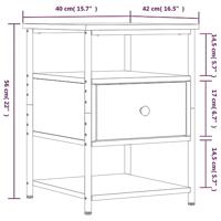 Nachtkastjes 2 st 40x42x56 cm bewerkt hout grijs sonoma eiken - thumbnail