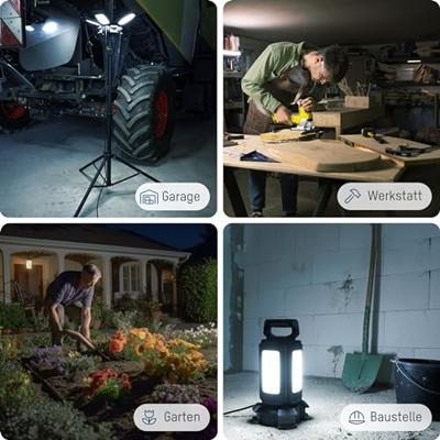 LED Werklamp Four Head 4 x 30 Watt - Inklapbaar - 14000 Lm - thumbnail