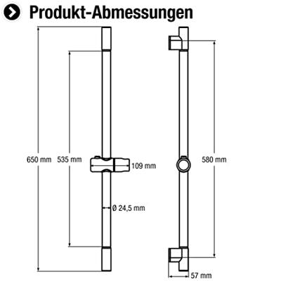Cornat Douchestang Cervia 65Cm Ch - TECB3441